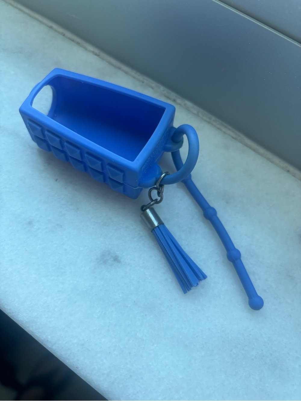 Blue-Purple Silicone Hand Sanitizer Holder with Tassel
